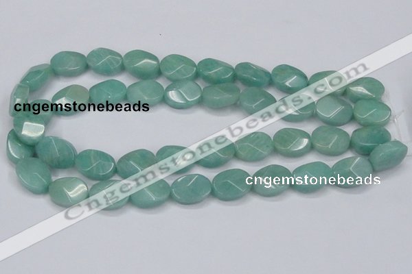 CAM411 15.5 inches 13*18mm wavy oval natural russian amazonite beads