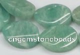 CAM414 15.5 inches 18*25mm twisted oval natural russian amazonite beads