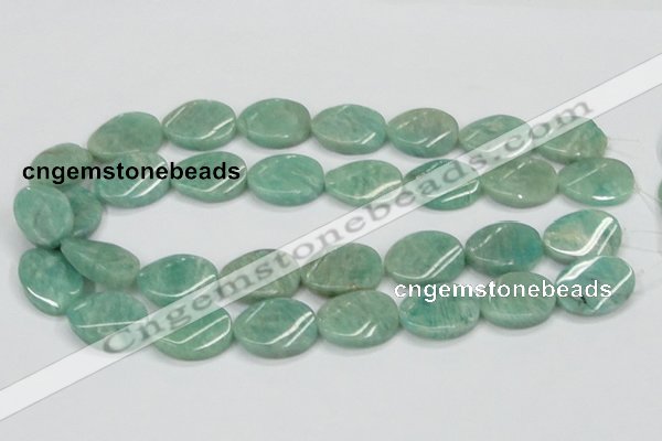 CAM414 15.5 inches 18*25mm twisted oval natural russian amazonite beads