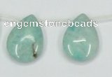 CAM417 15.5 inches 18*25mm flat teardrop natural russian amazonite beads