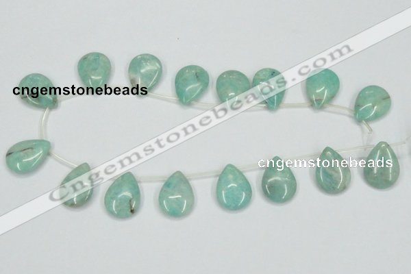 CAM417 15.5 inches 18*25mm flat teardrop natural russian amazonite beads