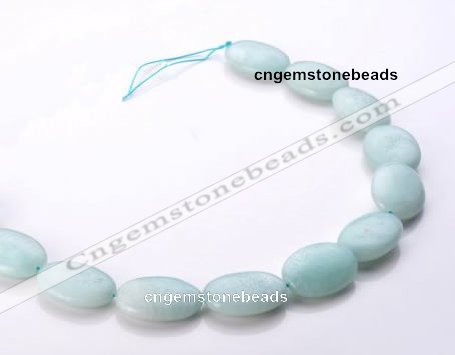 CAM43 flat oval 18*25mm natural amazonite beads wholesale