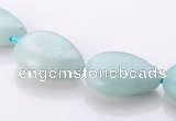 CAM48 12*18mm flat teardrop natural amazonite beads Wholesale