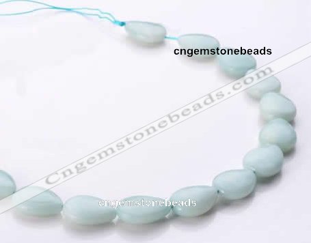 CAM49 flat teardrop 15*20mm natural amazonite beads Wholesale