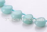 CAM52 8*11mm flat teardrop natural amazonite gemstone beads