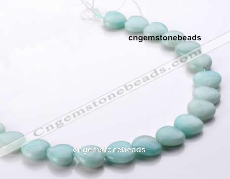 CAM56 16*16mm natural amazonite heart gemstone beads Wholesale