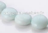 CAM59 14mm coin natural amazonite gemstone beads Wholesale