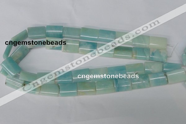 CAM606 15.5 inches 15*20mm flat tube Chinese amazonite beads