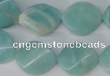 CAM607 15.5 inches 18*22mm twisted oval Chinese amazonite beads