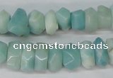 CAM611 15.5 inches 6*14mm faceted nugget Chinese amazonite beads
