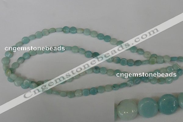 CAM618 15.5 inches 8mm flat round Chinese amazonite gemstone beads