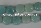 CAM619 15.5 inches 12mm flat round Chinese amazonite gemstone beads