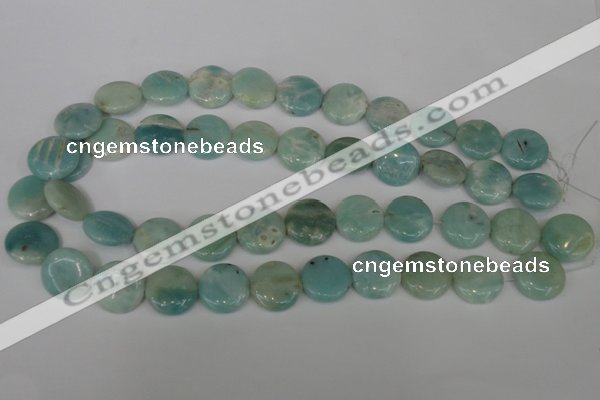 CAM620 15.5 inches 18mm flat round Chinese amazonite gemstone beads