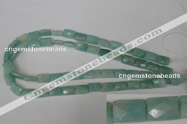 CAM633 15.5 inches 10*14mm faceted rectangle Chinese amazonite beads