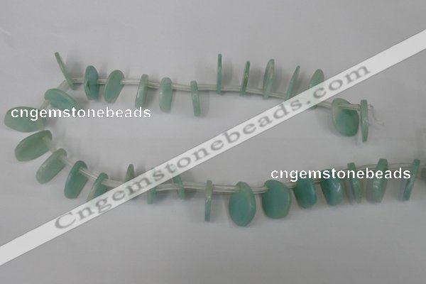 CAM635 Top-drilled 18*22mm leaf Chinese amazonite gemstone beads