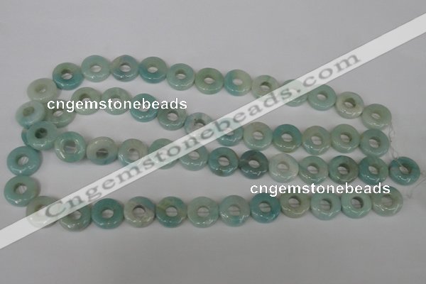 CAM636 15.5 inches 14mm donut Chinese amazonite gemstone beads