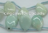 CAM651 Top-drilled 13*18mm flat teardrop amazonite beads