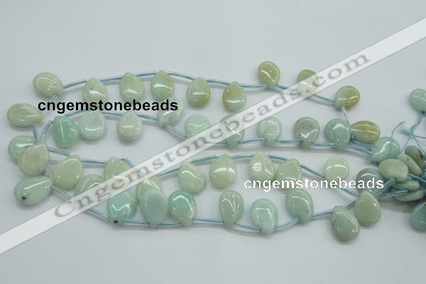 CAM651 Top-drilled 13*18mm flat teardrop amazonite beads