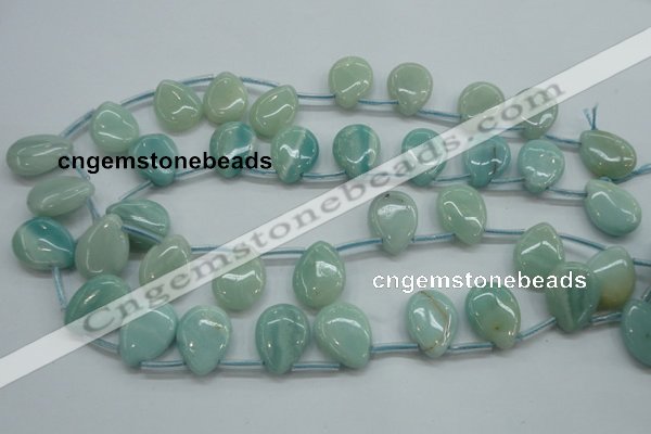 CAM652 Top-drilled 15*20mm flat teardrop amazonite beads