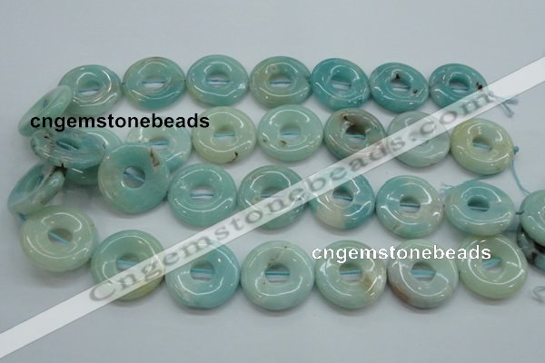 CAM653 15.5 inches 25mm donut amazonite beads wholesale