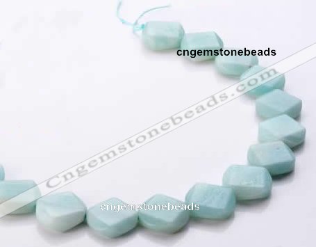 CAM73 20*20mm faceted rhombic natural amazonite beads Wholesale