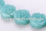 CAM79 natural amazonite 5*14mm carved flower beads Wholesale