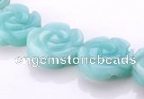 CAM80 5*16mm carved flower natural amazonite beads Wholesale
