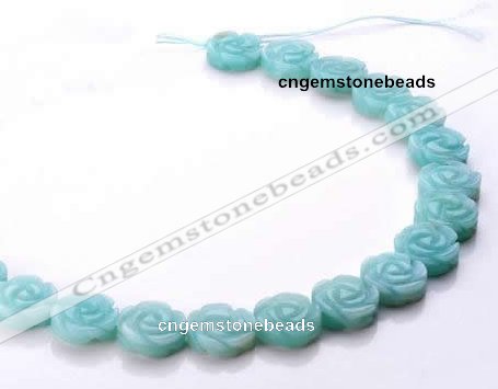 CAM80 5*16mm carved flower natural amazonite beads Wholesale