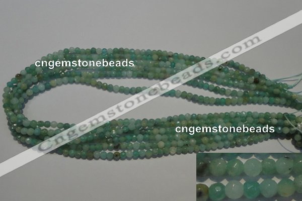 CAM810 15.5 inches 4mm faceted round Brazilian amazonite beads