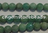 CAM812 15.5 inches 8mm faceted round Brazilian amazonite beads