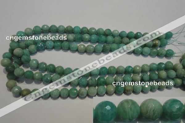 CAM814 15.5 inches 10mm faceted round Brazilian amazonite beads