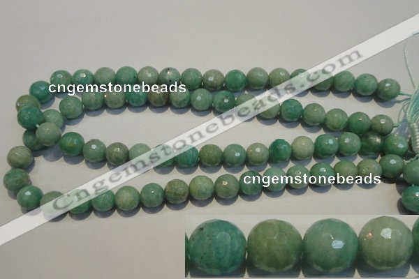 CAM815 15.5 inches 12mm faceted round Brazilian amazonite beads