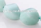 CAM87 17*21mm twisted pebble natural amazonite beads Wholesale