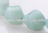 CAM88 15*20mm natural amazonite twisted pebble beads Wholesale
