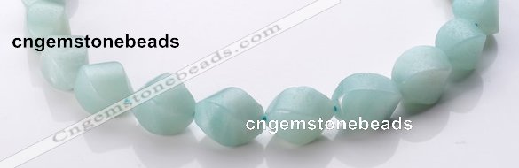 CAM88 15*20mm natural amazonite twisted pebble beads Wholesale