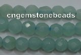 CAM905 15.5 inches 4mm faceted round amazonite gemstone beads wholesale