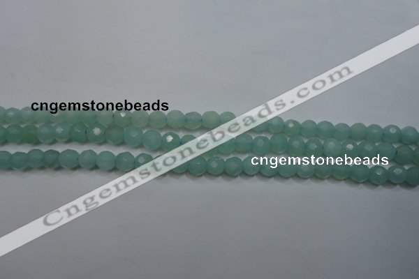 CAM905 15.5 inches 4mm faceted round amazonite gemstone beads wholesale