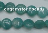 CAM915 15.5 inches 12mm flat round amazonite gemstone beads wholesale