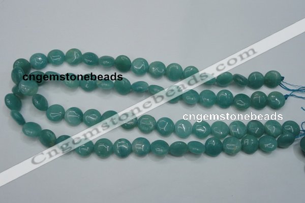 CAM915 15.5 inches 12mm flat round amazonite gemstone beads wholesale