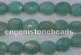 CAM950 15.5 inches 8*10mm faceted oval amazonite gemstone beads wholesale