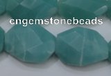 CAM968 15.5 inches 18*25mm twisted & faceted freefrom amazonite beads