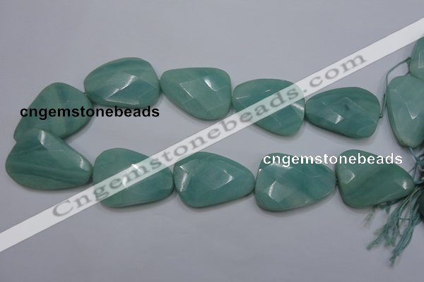 CAM970 15.5 inches 30*40mm faceted freefrom amazonite gemstone beads