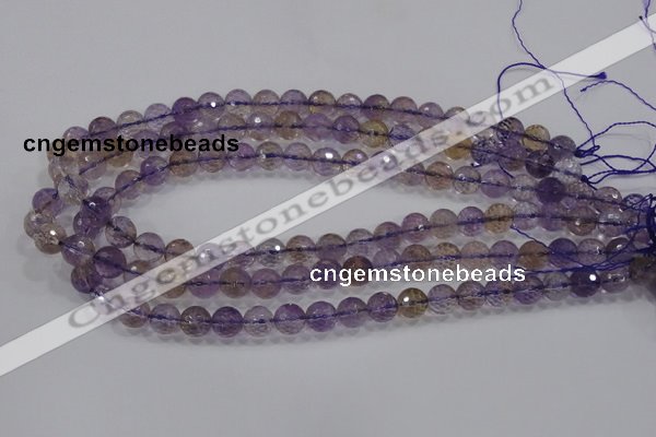 CAN10 15.5 inches 10mm faceted round natural ametrine gemstone beads