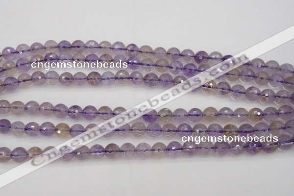 CAN152 15.5 inches 8mm faceted round natural ametrine beads