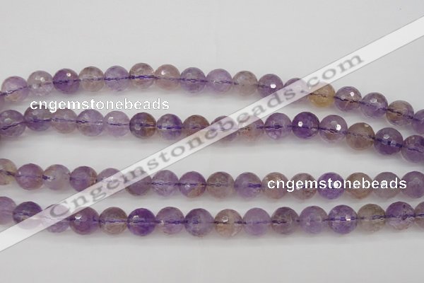 CAN153 15.5 inches 10mm faceted round natural ametrine beads