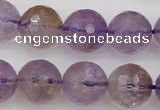 CAN154 15.5 inches 12mm faceted round natural ametrine beads