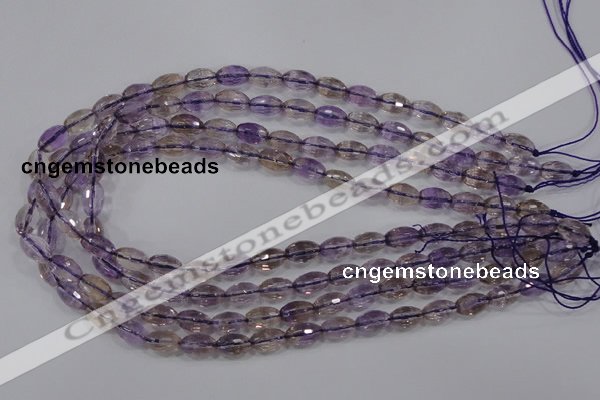 CAN19 15.5 inches 8*12mm faceted rice natural ametrine beads