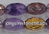 CAN22 15.5 inches 15*25mm faceted rice natural ametrine beads