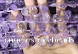 CAN238 Top drilled 8*12mm faceted briolette ametrine beads