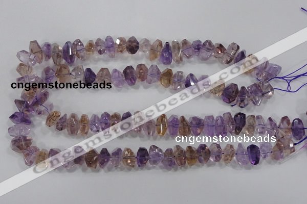 CAN31 15.5 inches 8*18mm faceted nugget natural ametrine beads